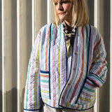 Zoe Summer Striped Cotton Quilted Jacket