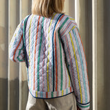 Zoe Summer Striped Cotton Quilted Jacket