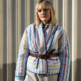 Zoe Summer Striped Cotton Quilted Jacket