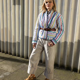 Zoe Summer Striped Cotton Quilted Jacket