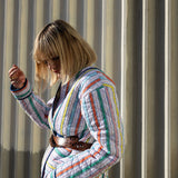 Zoe Summer Striped Cotton Quilted Jacket