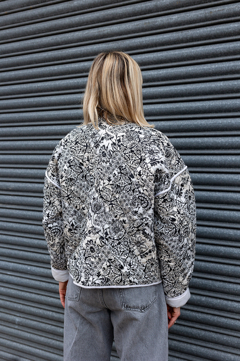 Jasmine Floral Print Cotton Quilted Jacket by Raf and Grace