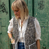 Felicity Mini Leopard Print Cotton Quilted Gilet