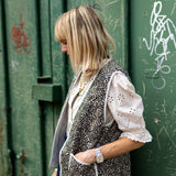 Felicity Mini Leopard Print Cotton Quilted Gilet