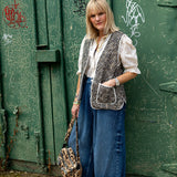 Felicity Mini Leopard Print Cotton Quilted Gilet