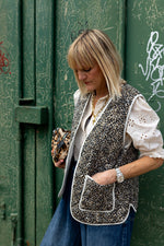 Felicity Mini Leopard Print Cotton Quilted Gilet by Raf and Grace