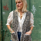Felicity Mini Leopard Print Cotton Quilted Gilet