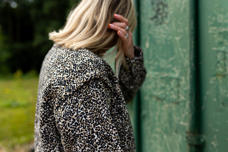 Claudia Mini Leopard Print Cotton Quilted Jacket by Raf and Grace