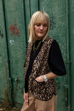 Felicity Leopard Print Cotton Quilted Gilet by Raf and Grace