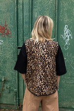 Felicity Leopard Print Cotton Quilted Gilet by Raf and Grace