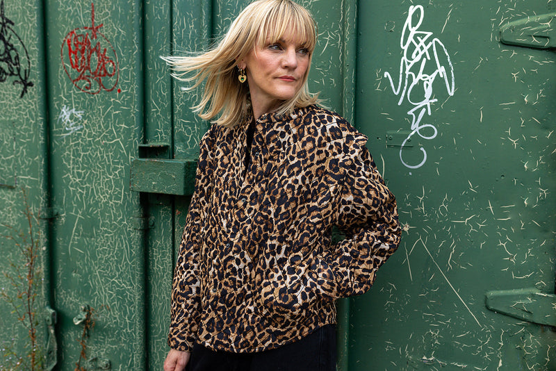 Claudia Leopard Print Cotton Quilted Jacket