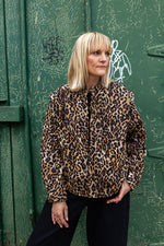 Claudia Leopard Print Cotton Quilted Jacket