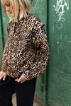 Claudia Leopard Print Cotton Quilted Jacket