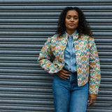 Cici Printed Cotton Quilted Jacket