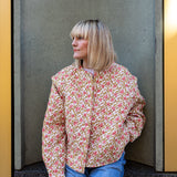 Claudia Vintage Floral Print Cotton Quilted Jacket