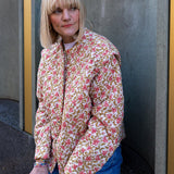 Claudia Vintage Floral Print Cotton Quilted Jacket