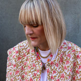 Claudia Vintage Floral Print Cotton Quilted Jacket