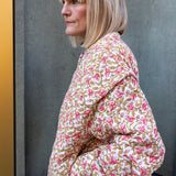 Claudia Vintage Floral Print Cotton Quilted Jacket