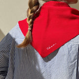 Merino Triangle Scarf in Red