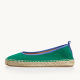 Roma Ballet - Verde Green with Cornflower Blue