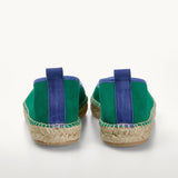 Roma Ballet - Verde Green with Cornflower Blue