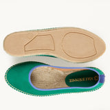 Roma Ballet - Verde Green with Cornflower Blue