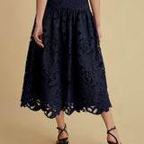 Lace Drop Waist Skirt in Navy