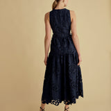 Lace Drop Waist Skirt in Navy