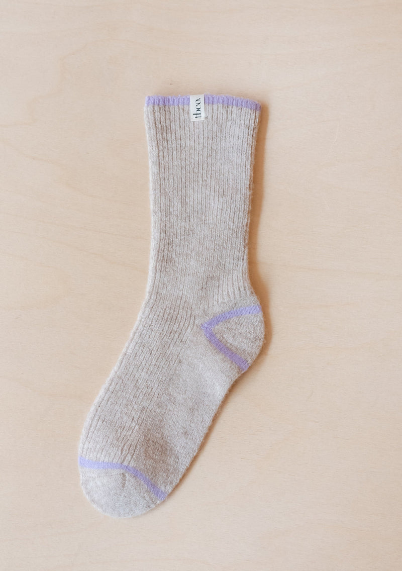 Cashmere & Merino Tipped Socks in Oatmeal by TBCo.