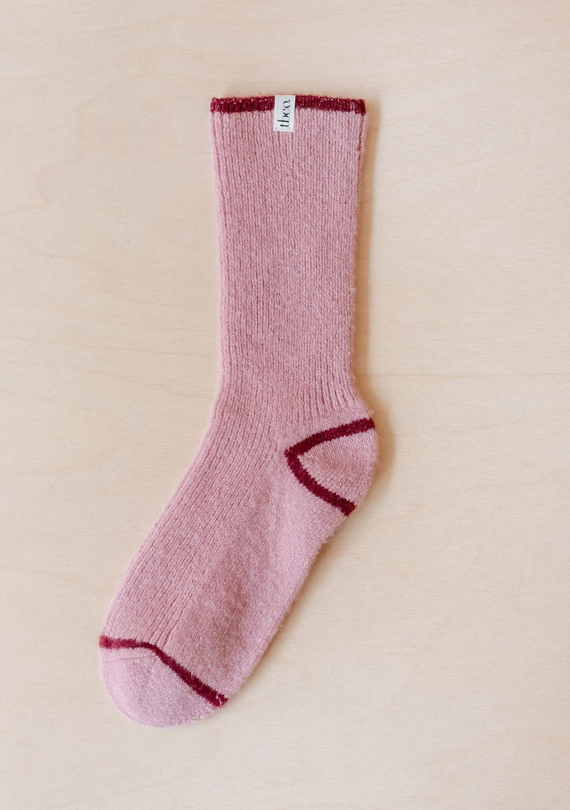 Cashmere & Merino Tipped Socks in Pink by TBCo.