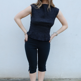 The Amelia Cinched Waist Top in Black