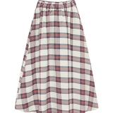 Salcombe Midi Skirt in Ivory Tartan