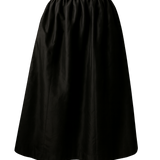 Salcombe Midi Skirt in Vintage Black Taffeta