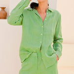 high wiasted linen shorts – alternate view