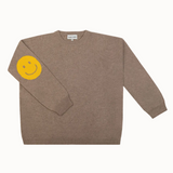 Smile Patch Cashmere Blend Sweater in Toast