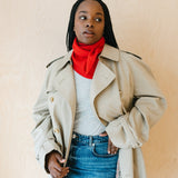 Merino Triangle Scarf in Red