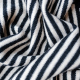 Merino Triangle Scarf in Black Stripe