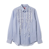 Tabetha Frill Shirt in Blue Stripe