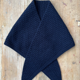 Lambswool Triangle Scarf in Navy