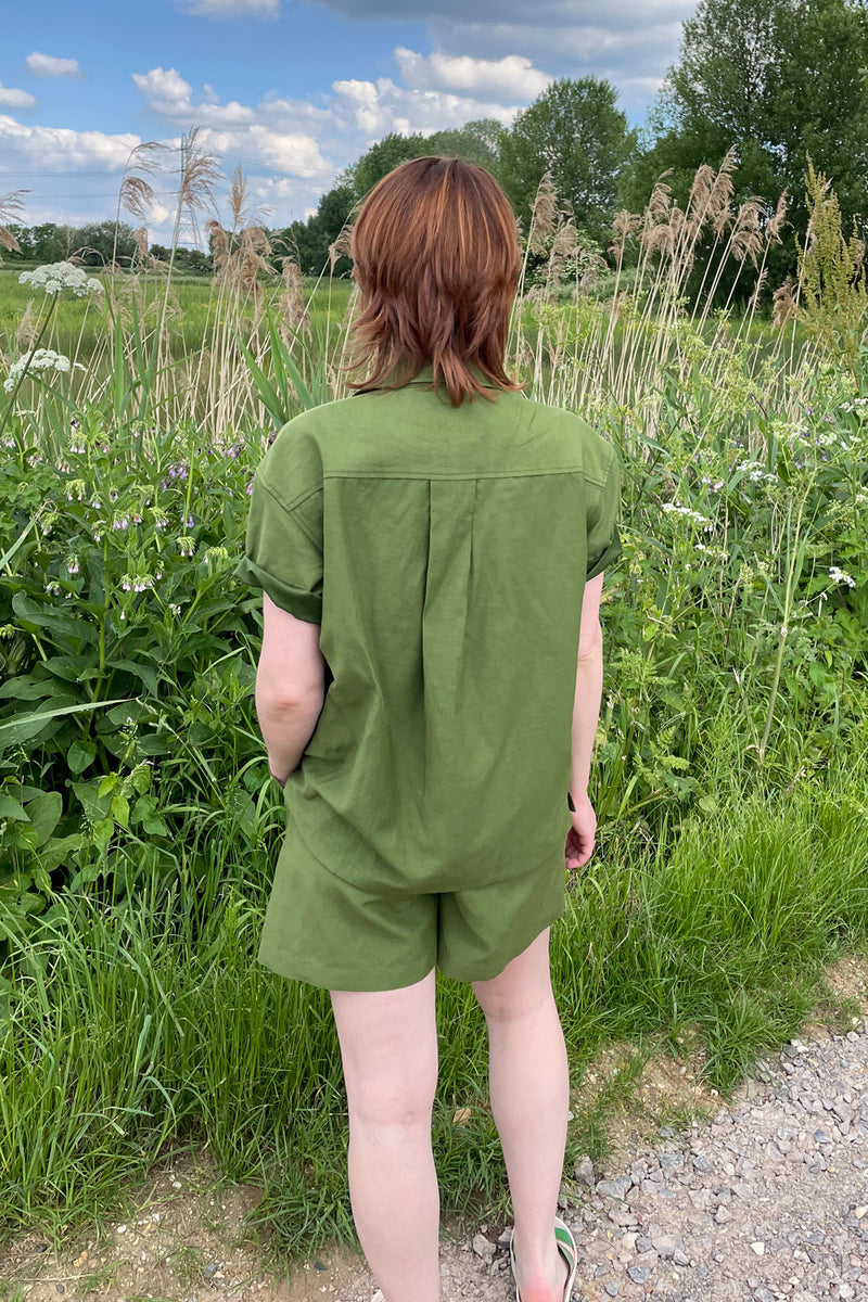 Frances Cuban Shirt in Rich Green by Saywood