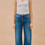 Boyfriend Jeans in Indigo with Zip Fly