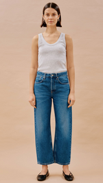 Boyfriend Jeans in Indigo with Zip Fly by Albaray