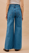 Full Length Wide Leg Jeans in Indigo by Albaray