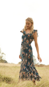 Theodora Dress in Indigo Bouquet by ST. CLAIR