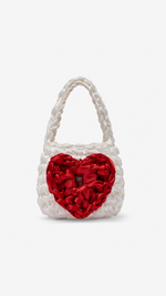 Hive Heart Bucket bag In White and Red by Isla de Gar