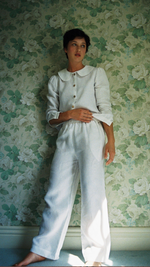 Maya Linen Trousers in White by Má + Lin