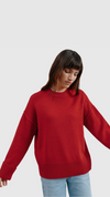 Red Relaxed Turn Up Cuff Jumper by Albaray