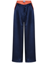 Navy Silk Trousers by No Emotions