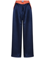 Navy Silk Trousers by No Emotions