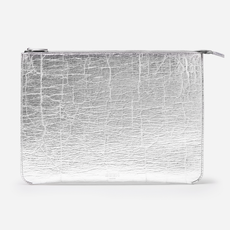 Martello Vegan Silver Laptop Case by Been London